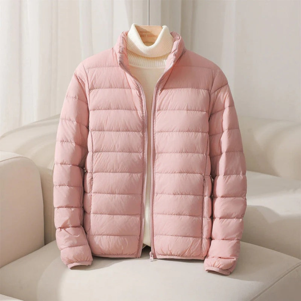 Puffer Winterjacke Damen – Leichte gesteppte Winterjacke in sanften Pastellfarben