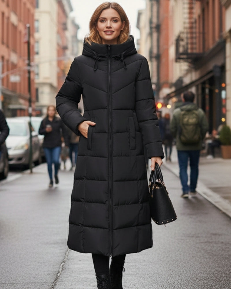 Puffer Winterjacke Mantel Damen – Langer Mantel für Wärme im Winter