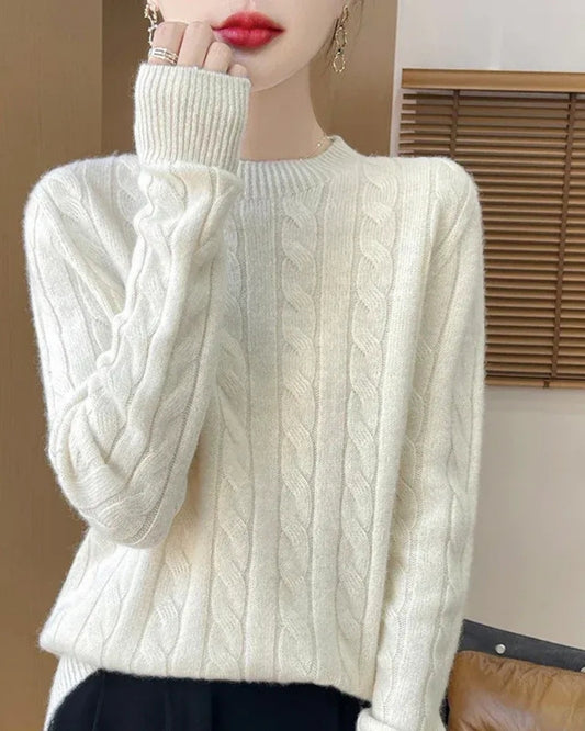 Pullover Damen – Wollpullover aus 100% Merino Wolle für Herbst und Winter