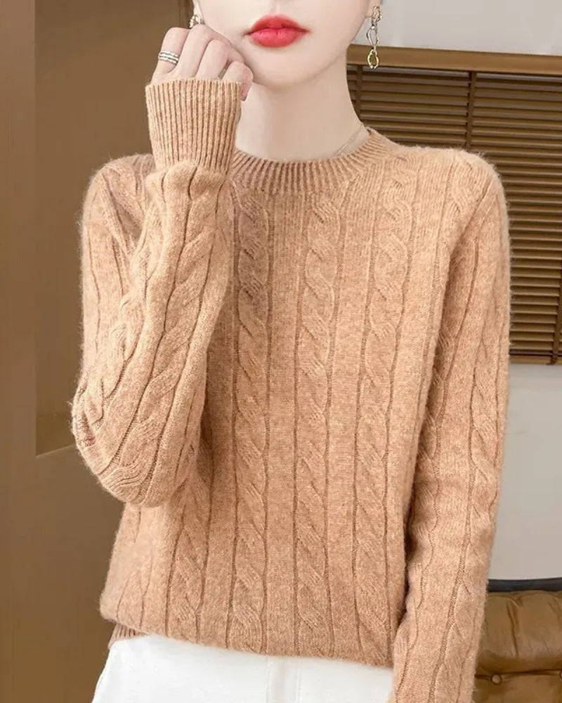 Pullover Damen – Wollpullover aus 100% Merino Wolle für Herbst und Winter