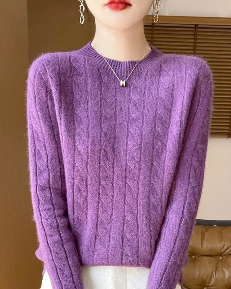 Pullover Damen – Wollpullover aus 100% Merino Wolle für Herbst und Winter