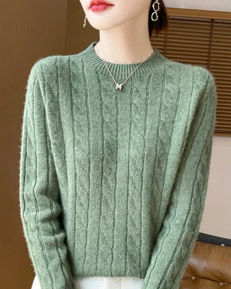 Pullover Damen – Wollpullover aus 100% Merino Wolle für Herbst und Winter