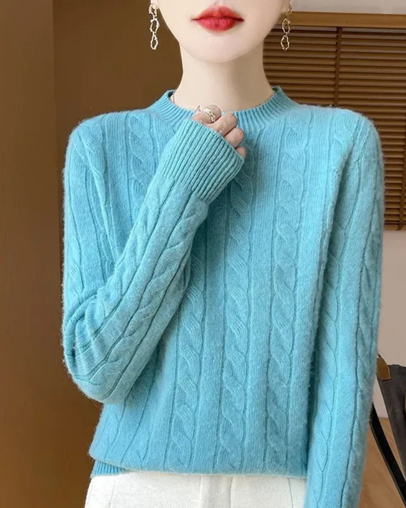 Pullover Damen – Wollpullover aus 100% Merino Wolle für Herbst und Winter