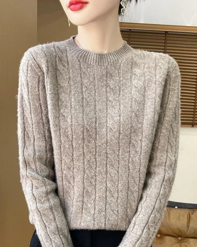 Pullover Damen – Wollpullover aus 100% Merino Wolle für Herbst und Winter