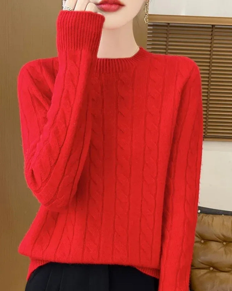 Pullover Damen – Wollpullover aus 100% Merino Wolle für Herbst und Winter