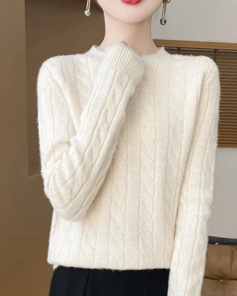 Pullover Damen – Wollpullover aus 100% Merino Wolle für Herbst und Winter