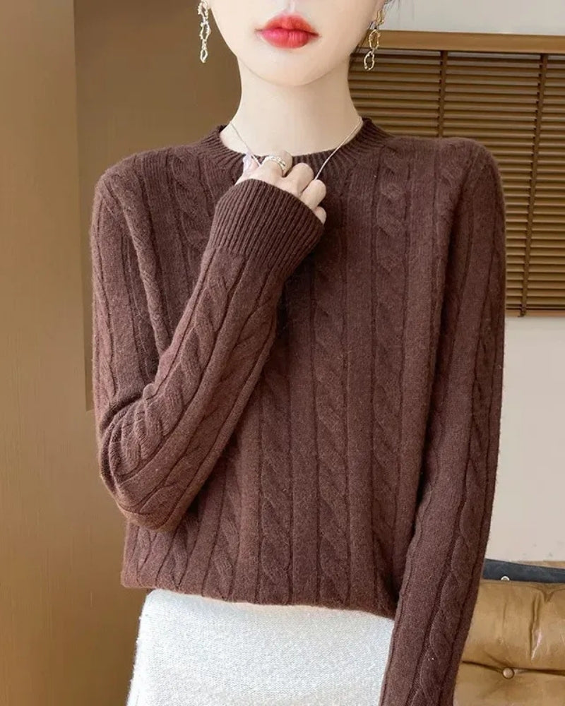 Pullover Damen – Wollpullover aus 100% Merino Wolle für Herbst und Winter