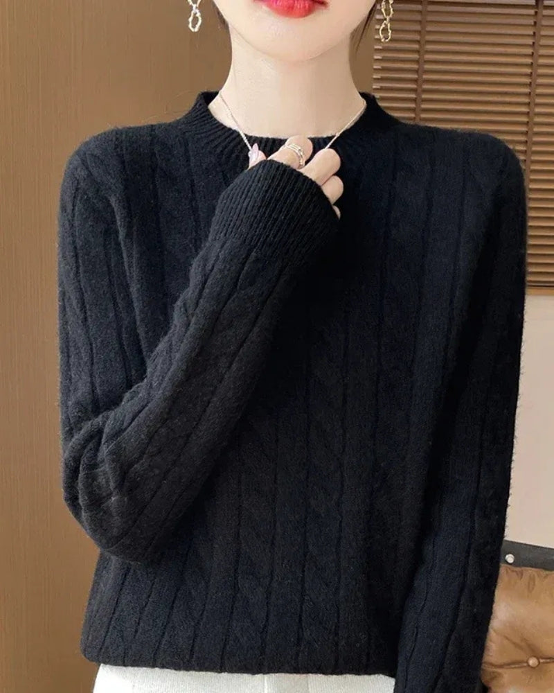 Pullover Damen – Wollpullover aus 100% Merino Wolle für Herbst und Winter