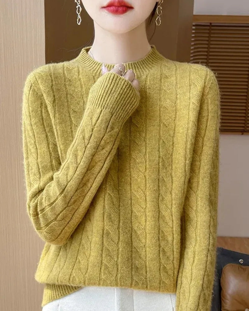 Pullover Damen – Wollpullover aus 100% Merino Wolle für Herbst und Winter