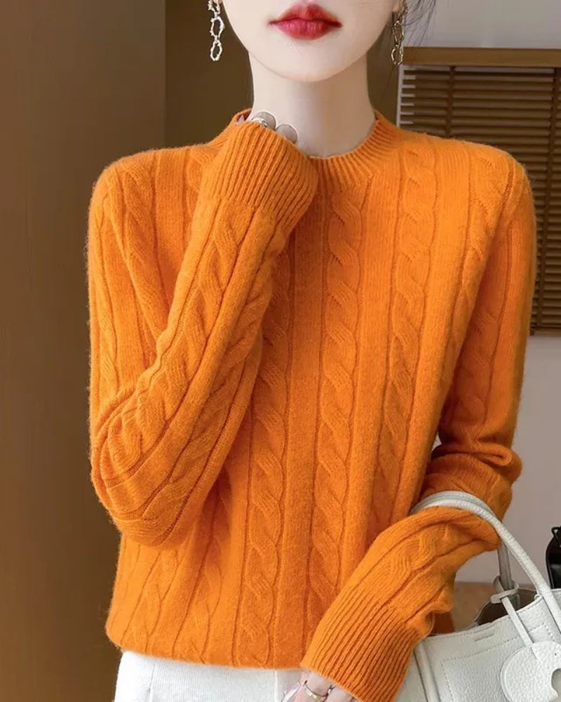 Pullover Damen – Wollpullover aus 100% Merino Wolle für Herbst und Winter