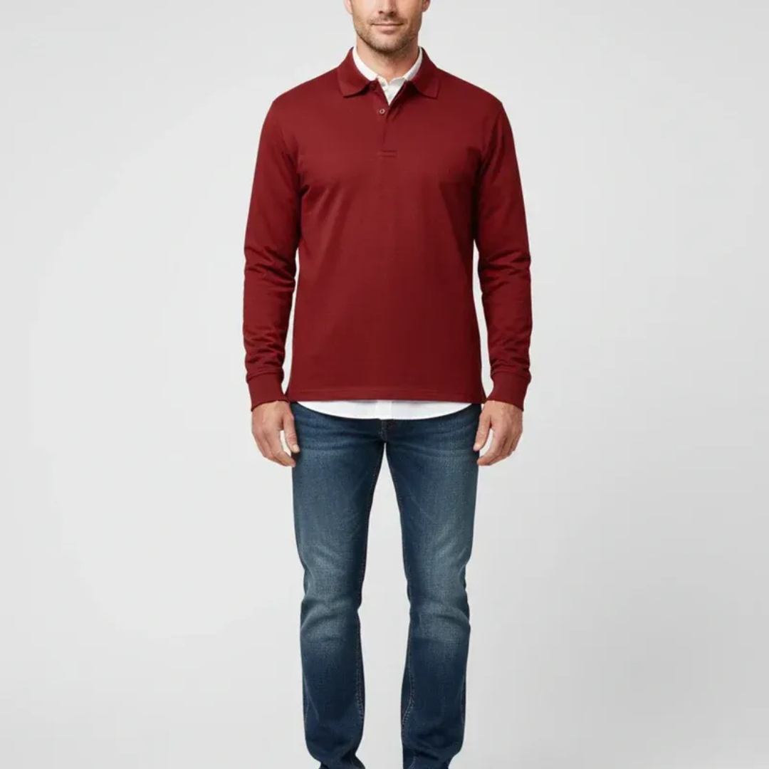 Rainer | Herren Poloshirt Für Alltag Langarm Schlicht