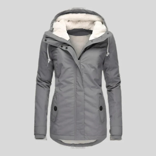 Regenfeste lange Jacke - Bequemer Kapuzenmantel mit Innenfutter
