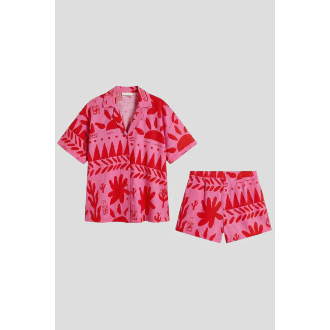 Rieke | Damen Zweiteiler Mit Shorts Und Print Für Freizeit
