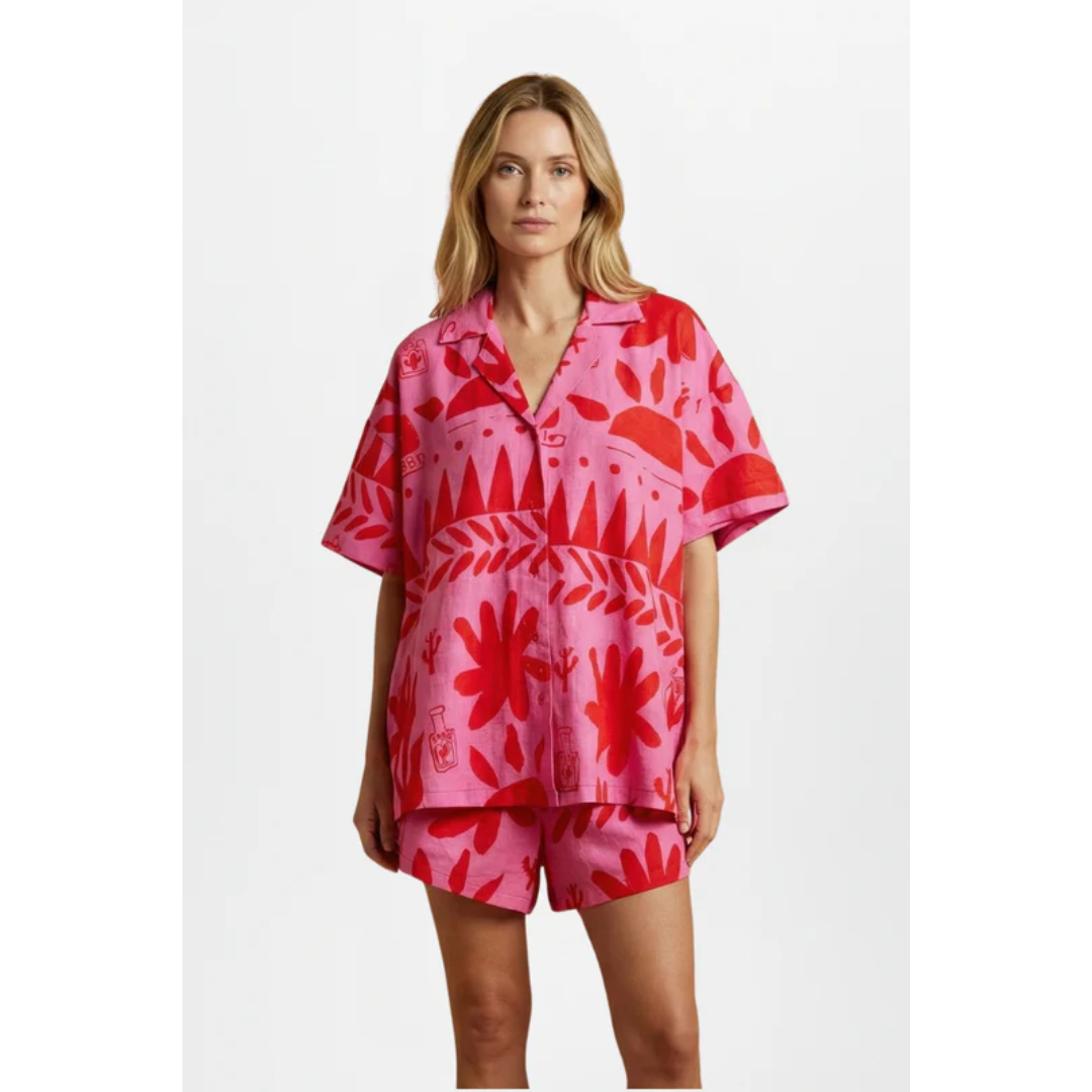 Rieke | Damen Zweiteiler Mit Shorts Und Print Für Freizeit