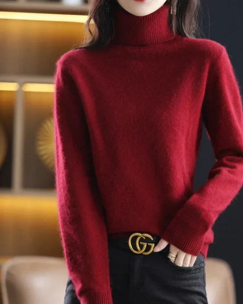 Rollkragenpullover Damen – Pullover aus 100% Kaschmir für Herbst und Winter