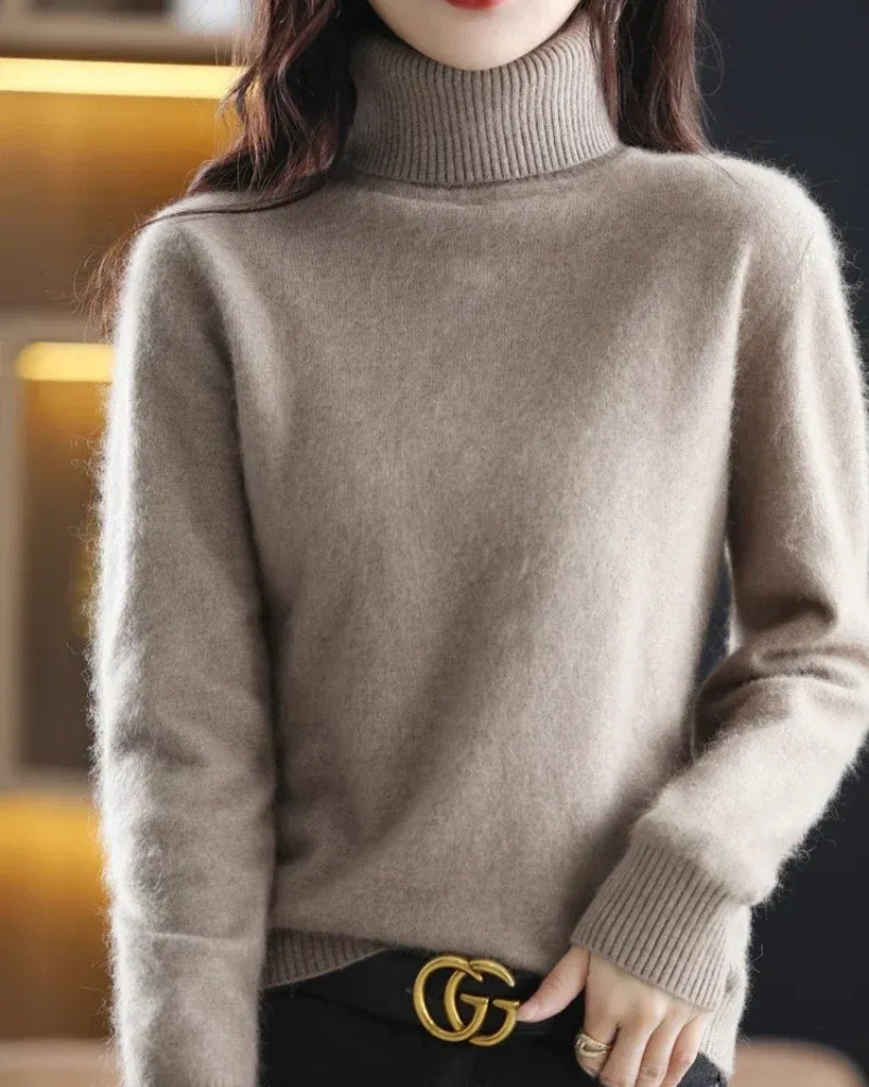 Rollkragenpullover Damen – Pullover aus 100% Kaschmir für Herbst und Winter