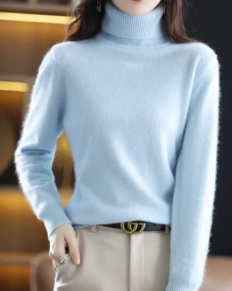 Rollkragenpullover Damen – Pullover aus 100% Kaschmir für Herbst und Winter