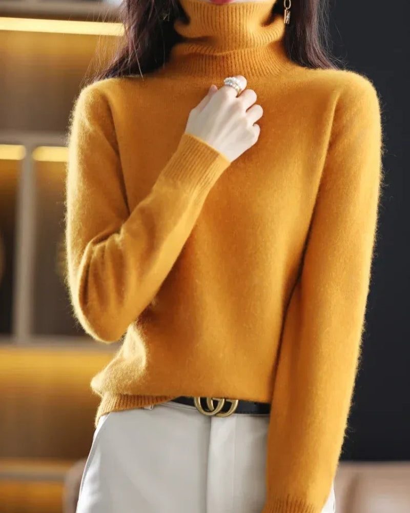 Rollkragenpullover Damen – Pullover aus 100% Kaschmir für Herbst und Winter