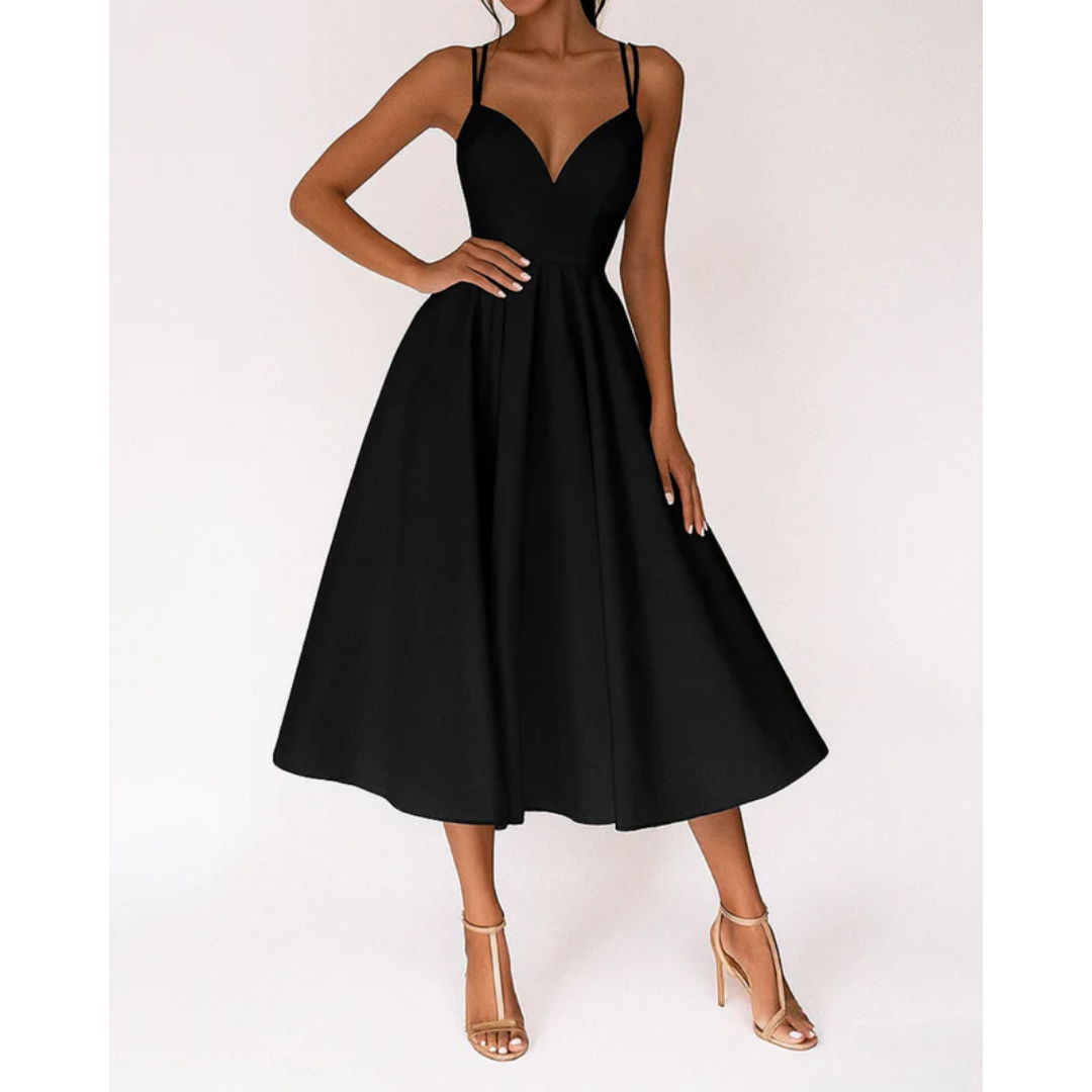 Rosalie | Damen Midi Kleid Für Hochzeitsgast Mit Trägern