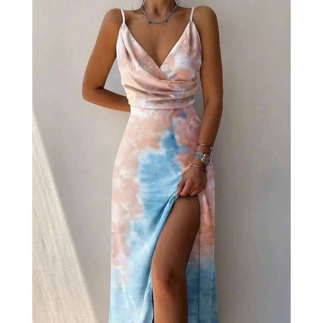 Roswitha | Damen Sommerkleid Maxi Mit Blumenmuster