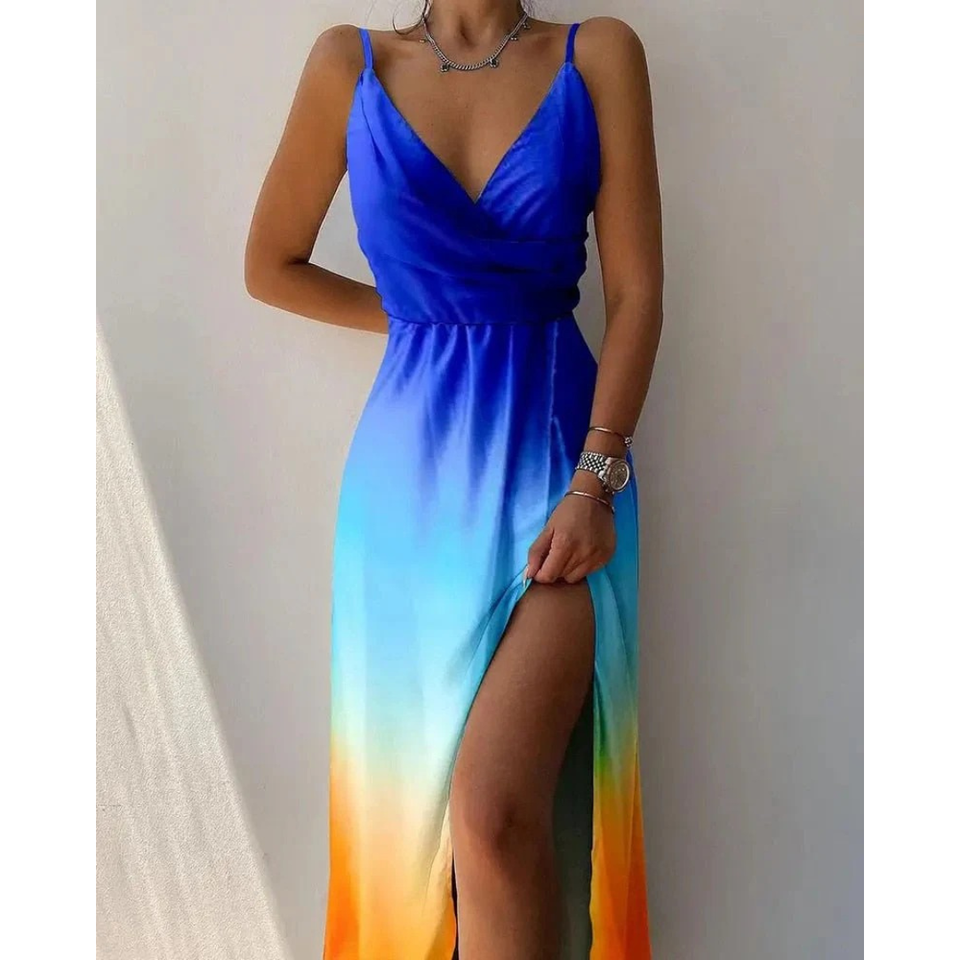 Roswitha | Damen Sommerkleid Maxi Mit Blumenmuster