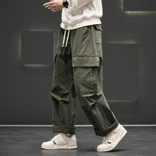 Ruben | Herren Cargohose Weit Kordelzug Casual Modern
