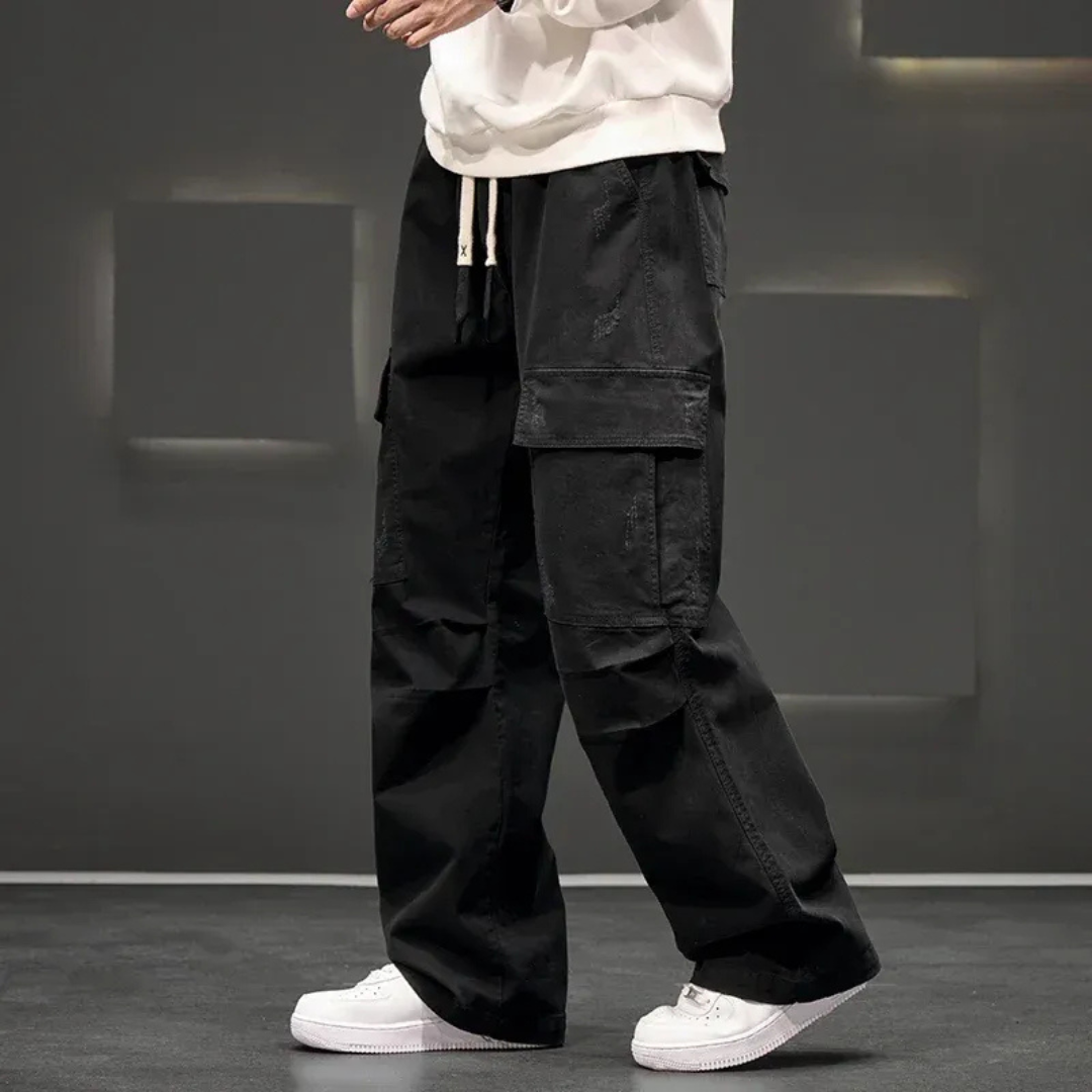 Ruben | Herren Cargohose Weit Kordelzug Casual Modern