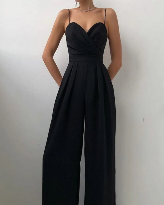 Rückenfreier Jumpsuit - Damen Outfit mit Spaghetti-Träger Stil