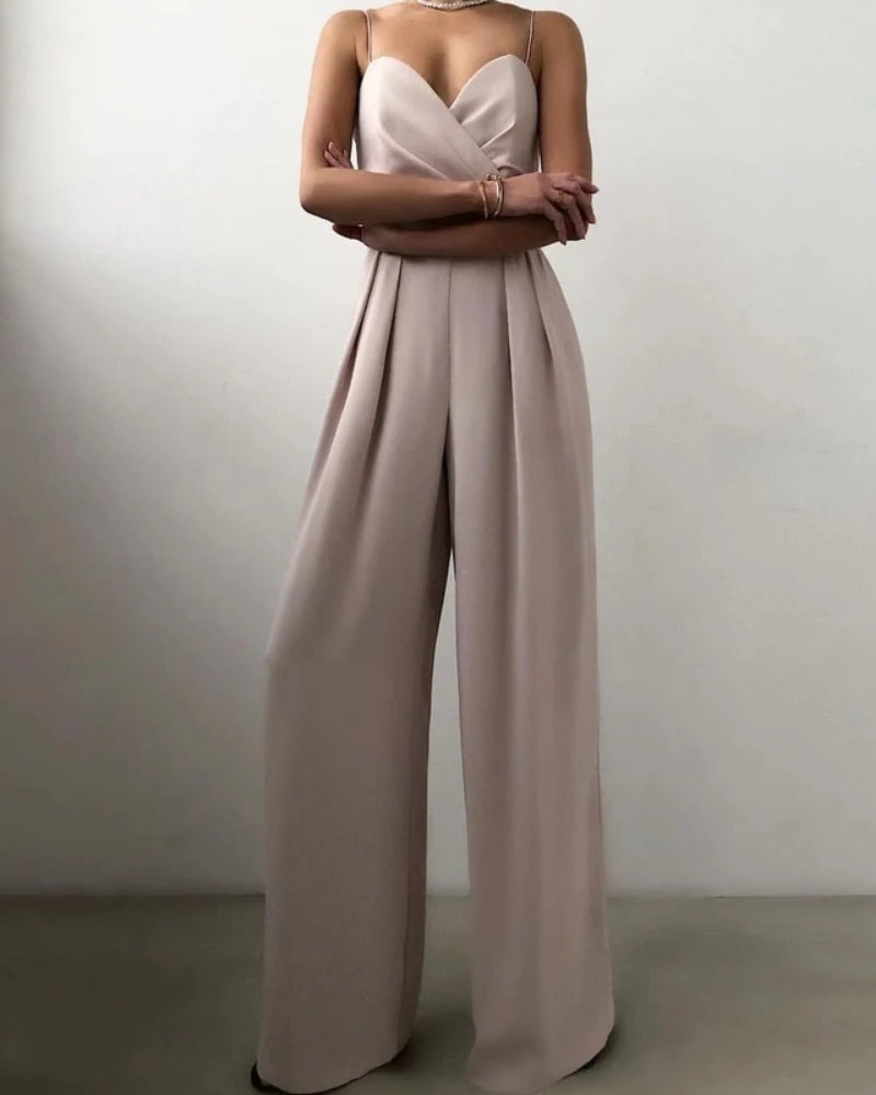 Rückenfreier Jumpsuit - Damen Outfit mit Spaghetti-Träger Stil