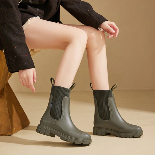 Rutschfeste Damenstiefel - Leichte, wasserdichte Stiefel für regnerische Tage