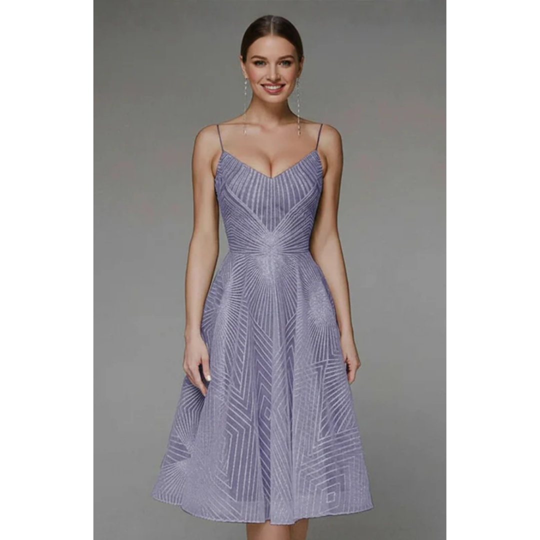 Sabina | Damen Midikleid Mit Spaghettiträgern Für Sommer