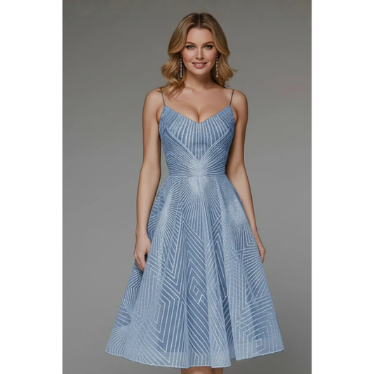 Sabina | Damen Midikleid Mit Spaghettiträgern Für Sommer