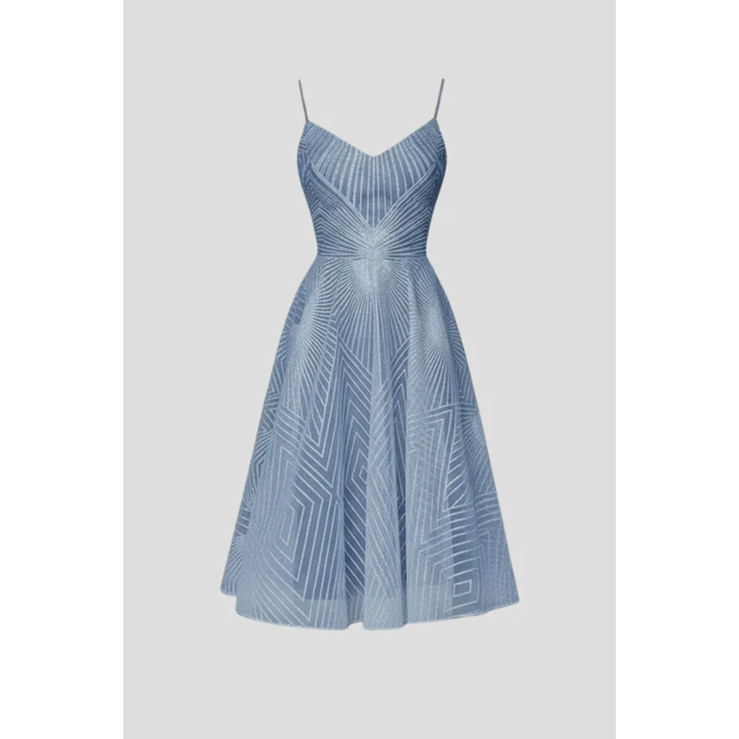 Sabina | Damen Midikleid Mit Spaghettiträgern Für Sommer
