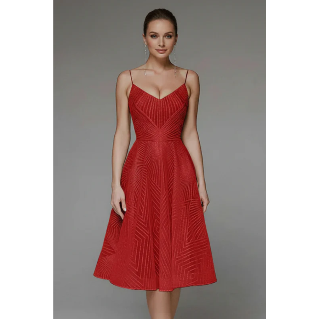 Sabina | Damen Midikleid Mit Spaghettiträgern Für Sommer