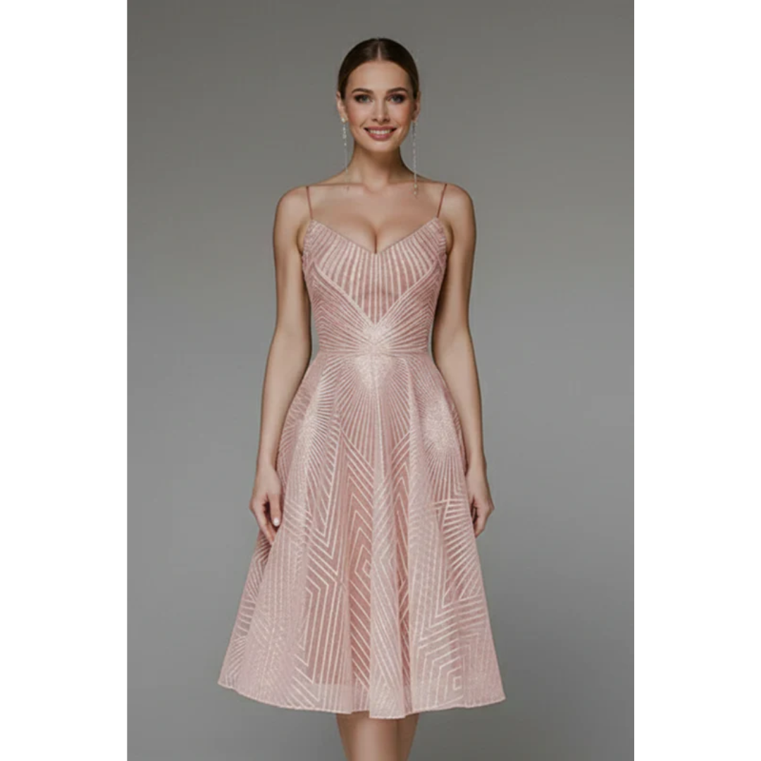 Sabina | Damen Midikleid Mit Spaghettiträgern Für Sommer