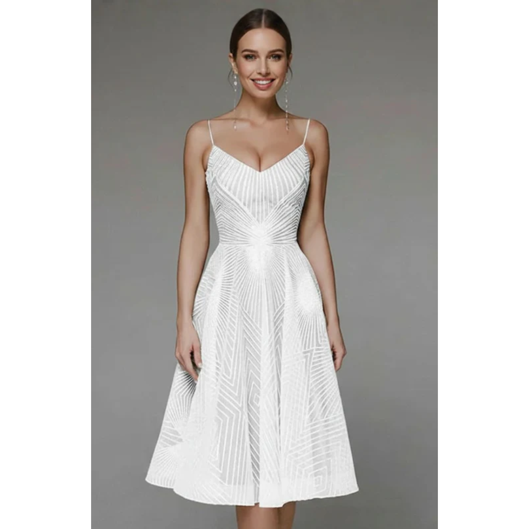 Sabina | Damen Midikleid Mit Spaghettiträgern Für Sommer