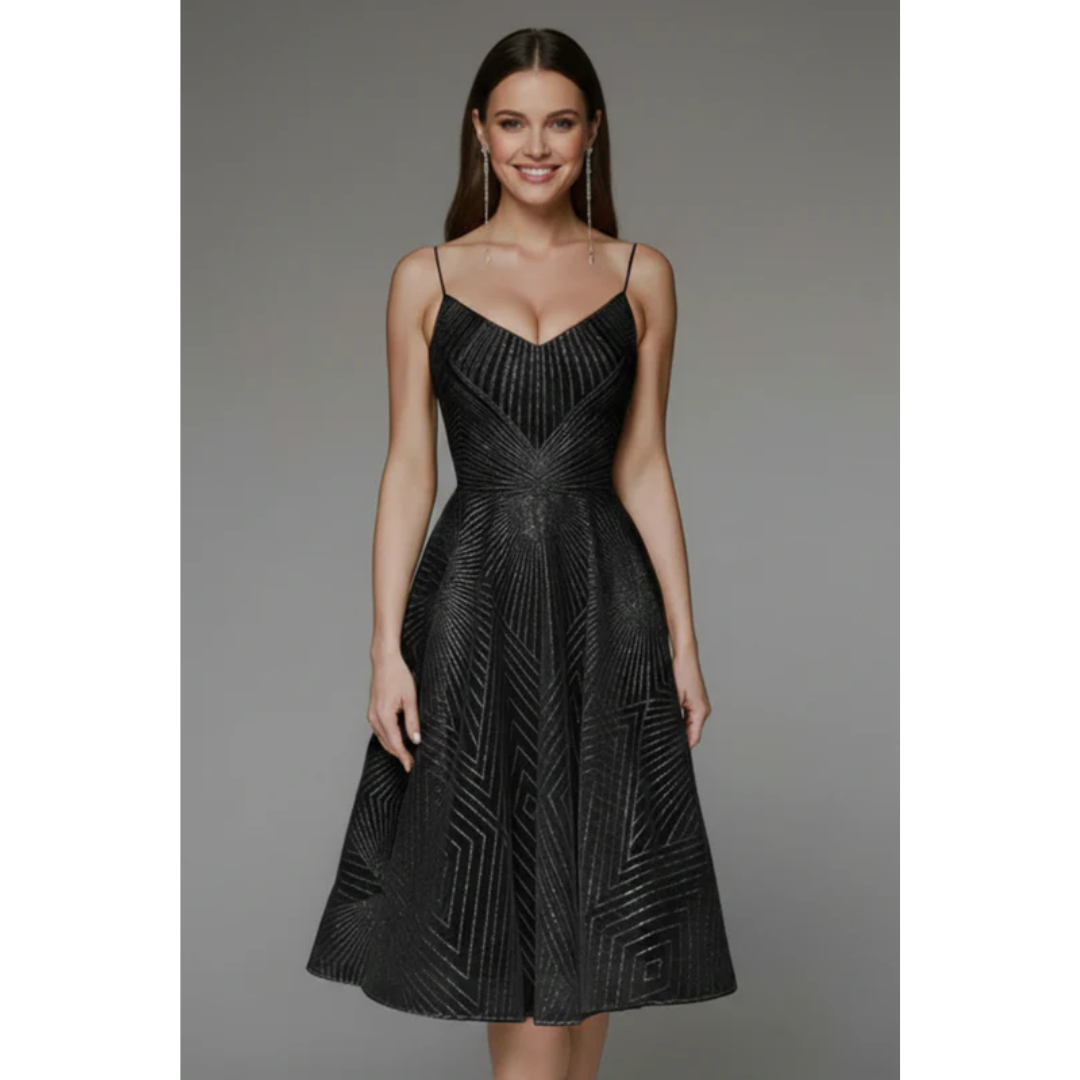 Sabina | Damen Midikleid Mit Spaghettiträgern Für Sommer