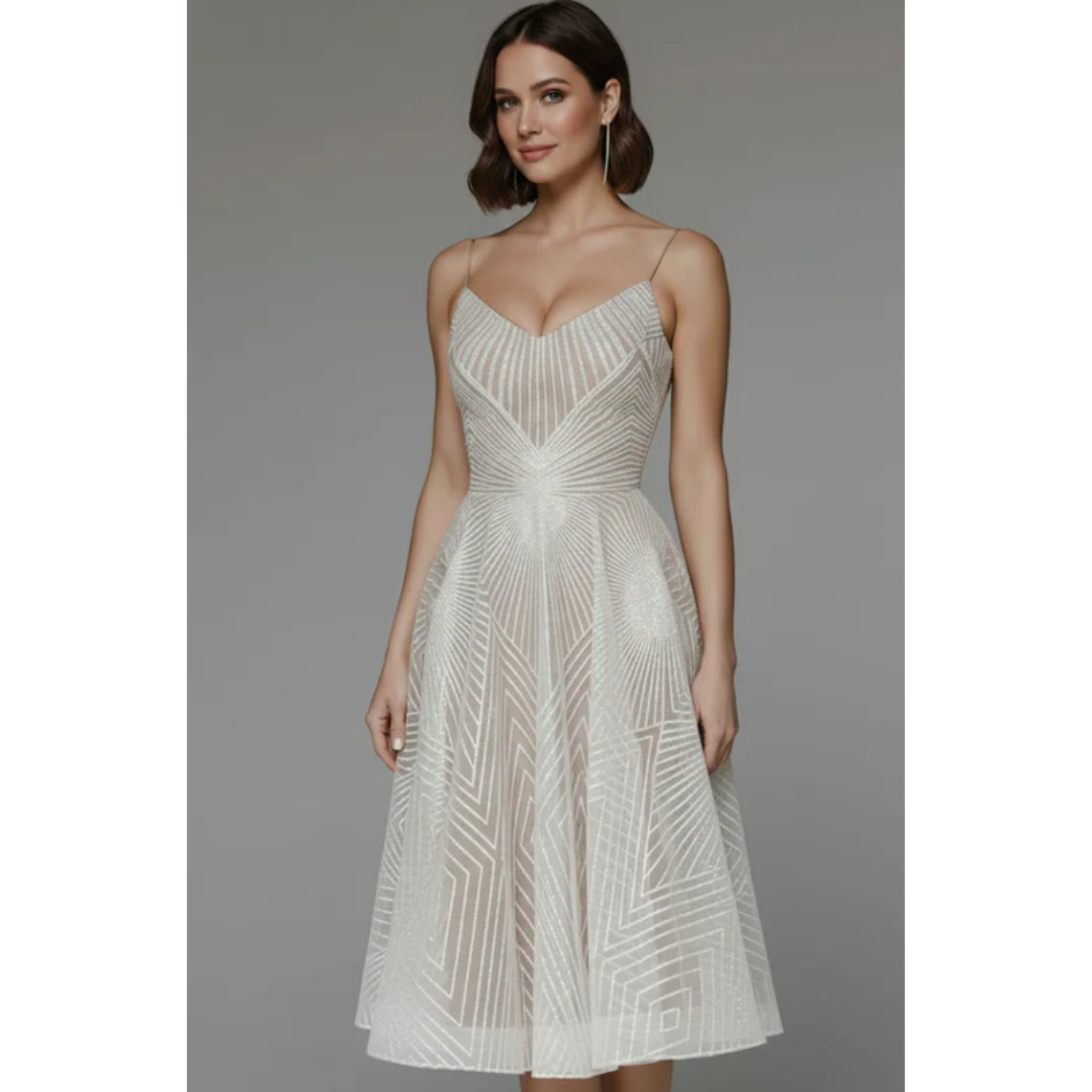 Sabina | Damen Midikleid Mit Spaghettiträgern Für Sommer