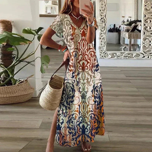 Sara | Damen Sommerkleid Maxi im Boho Stil Modern