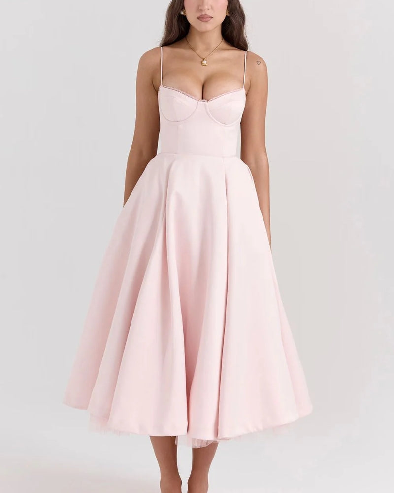 Satinkleid Damen – Langes Abendkleid aus Satin für Festliche Anlässe