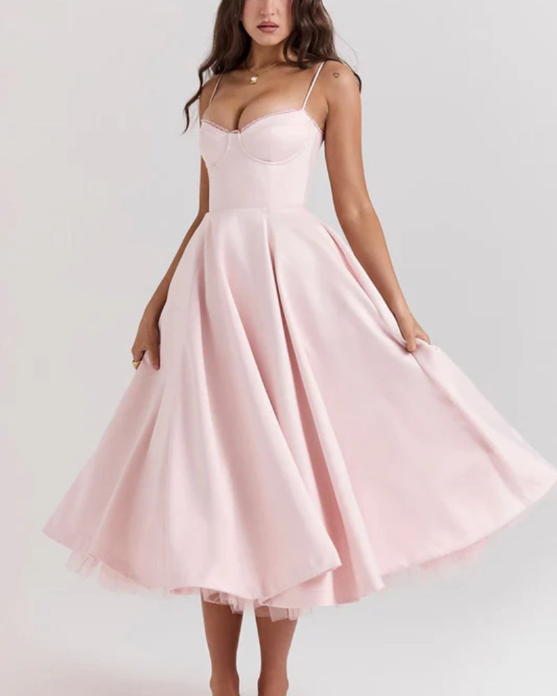 Satinkleid Damen – Langes Abendkleid aus Satin für Festliche Anlässe