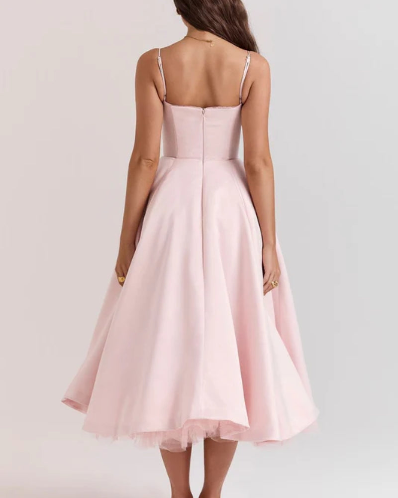 Satinkleid Damen – Langes Abendkleid aus Satin für Festliche Anlässe