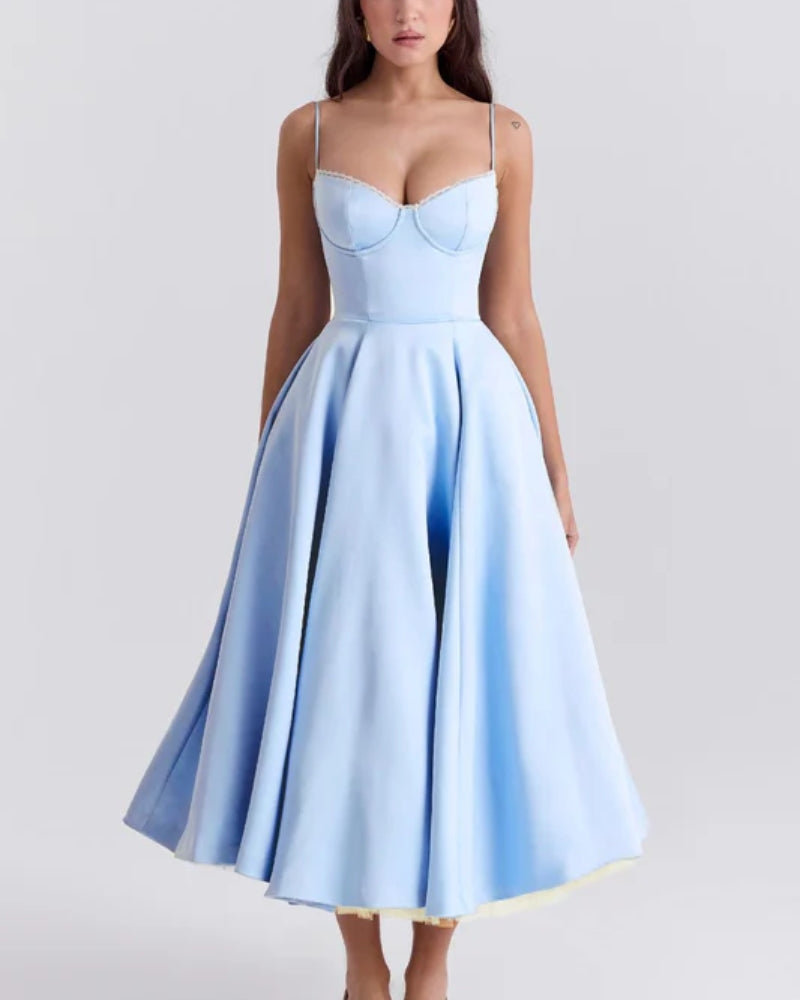 Satinkleid Damen – Langes Abendkleid aus Satin für Festliche Anlässe