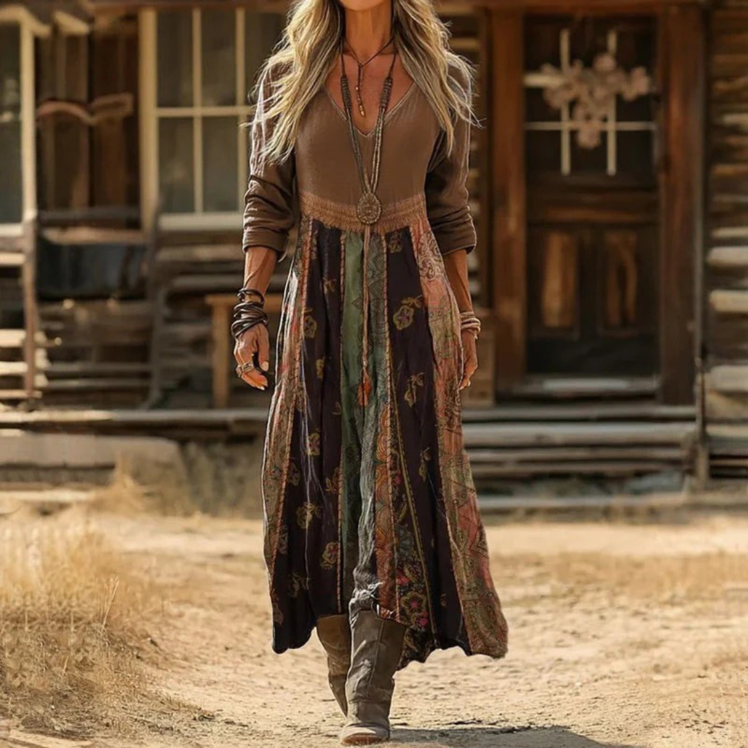 Selena | Damen Locker Maxikleid Weit