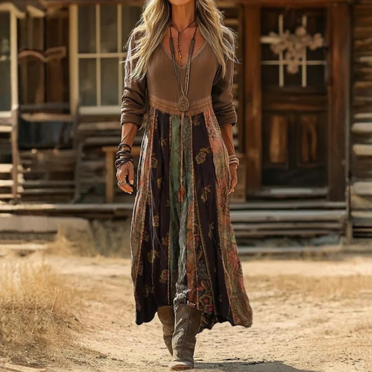 Selena | Damen Locker Maxikleid Weit