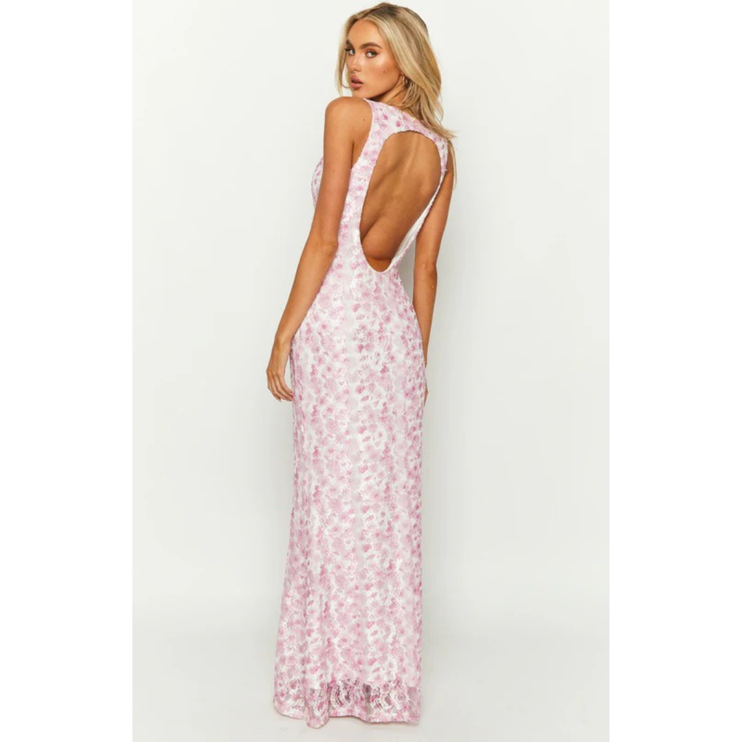 Sigrid | Damen Maxi Kleid Für Hochzeitsgast Mit Blumenmuster