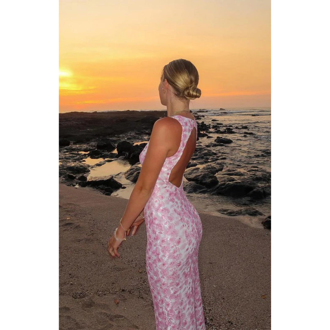 Sigrid | Damen Maxi Kleid Für Hochzeitsgast Mit Blumenmuster