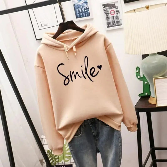 Smile-Love bedruckter Hoodie – Bequemer Freizeit-Pullover