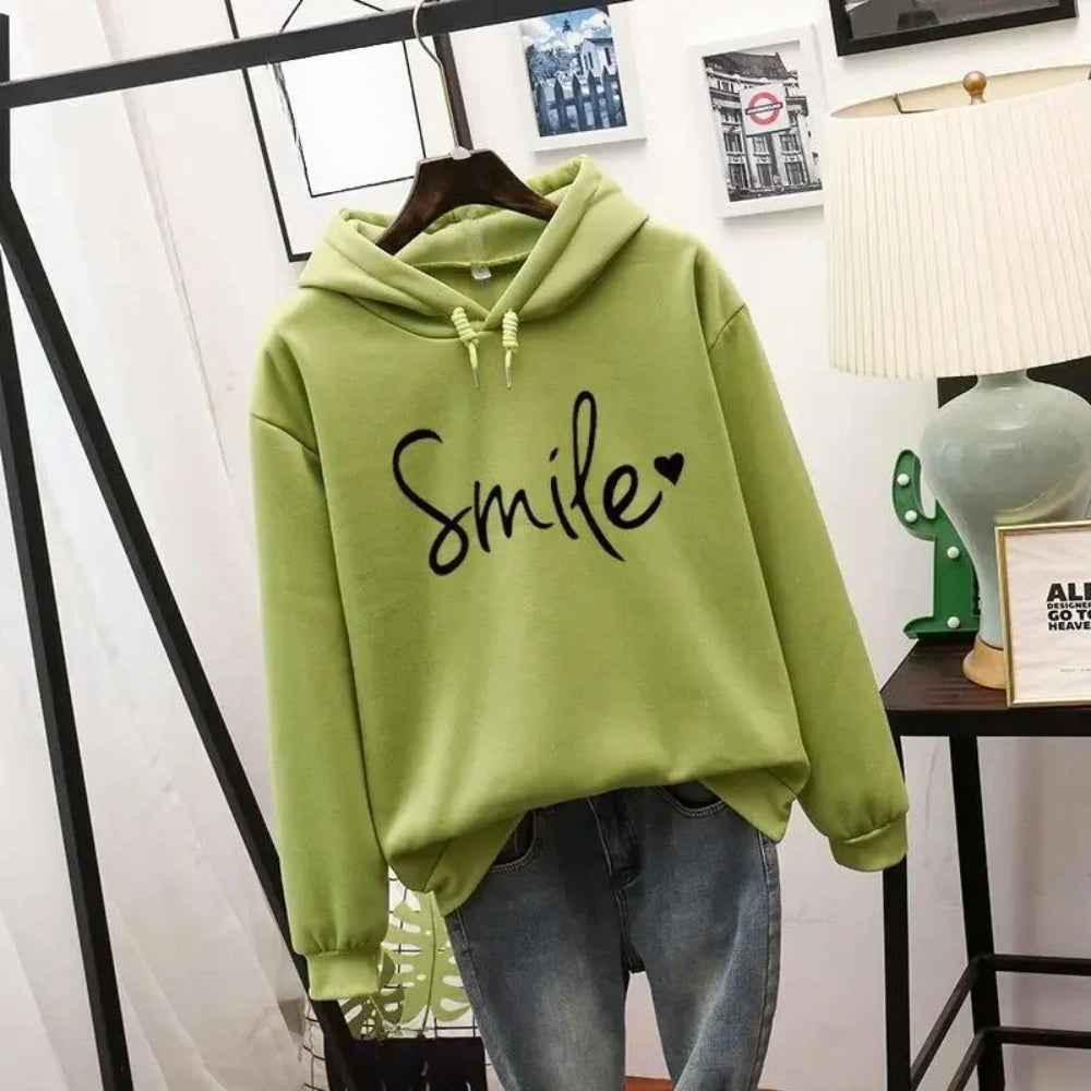 Smile-Love bedruckter Hoodie – Bequemer Freizeit-Pullover