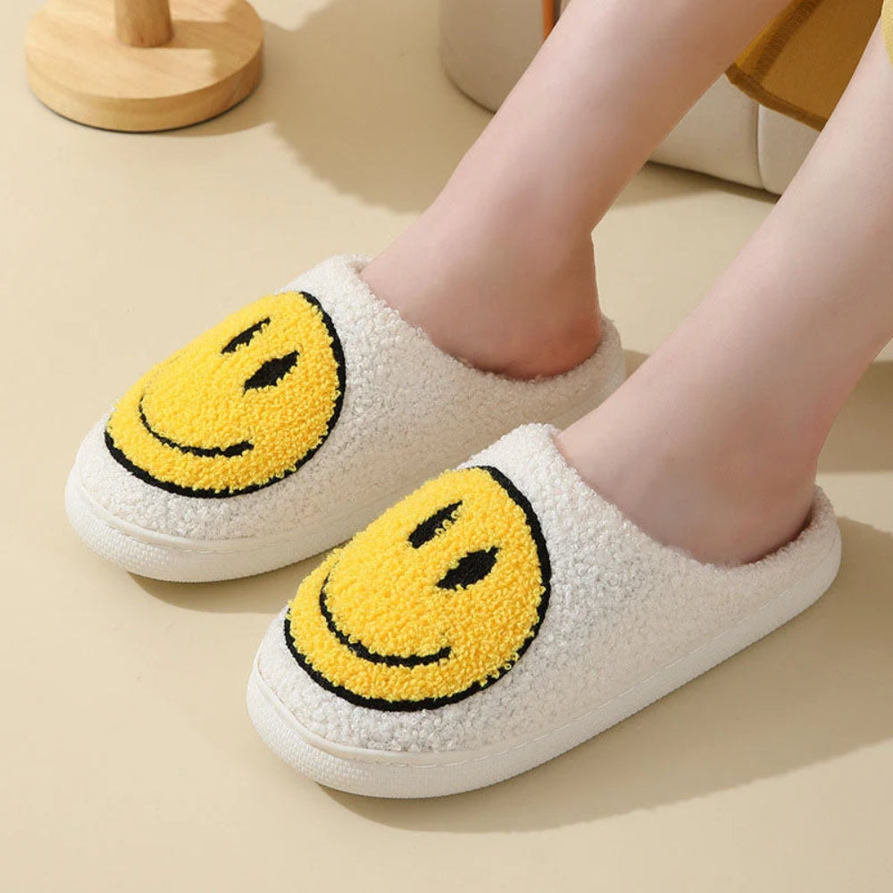 Smiley Face Hausschuh - Kuschelig rutschfest mit weichem Innenfutter
